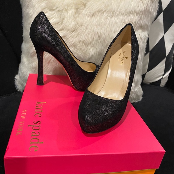 Kate Spade Nikki Platform Print Suede Heels - Picture 2 of 7
